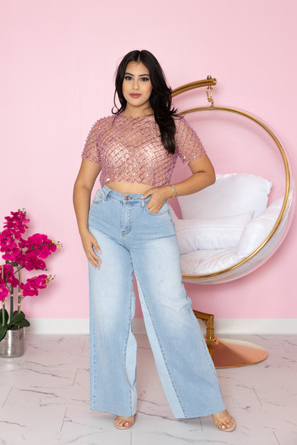 Perla Meshed Top Pink