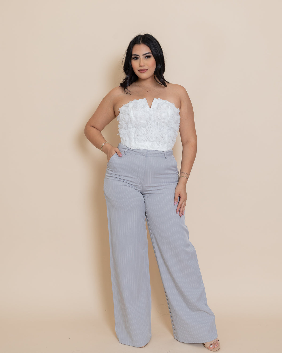 Line Rose Top Rose Top White – Roseglam