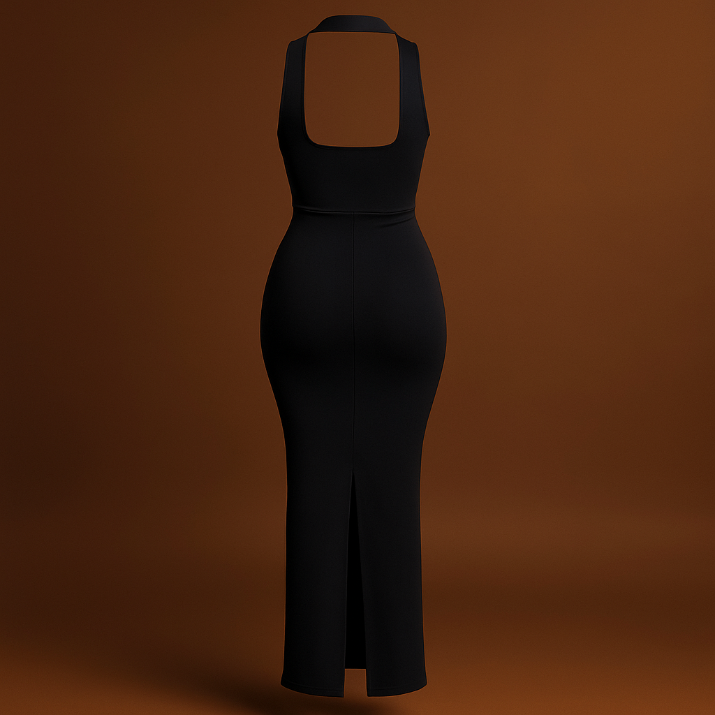 The black midi dress
