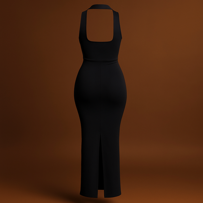 The black midi dress