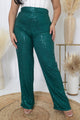 Sequin Pants- Emerald Green