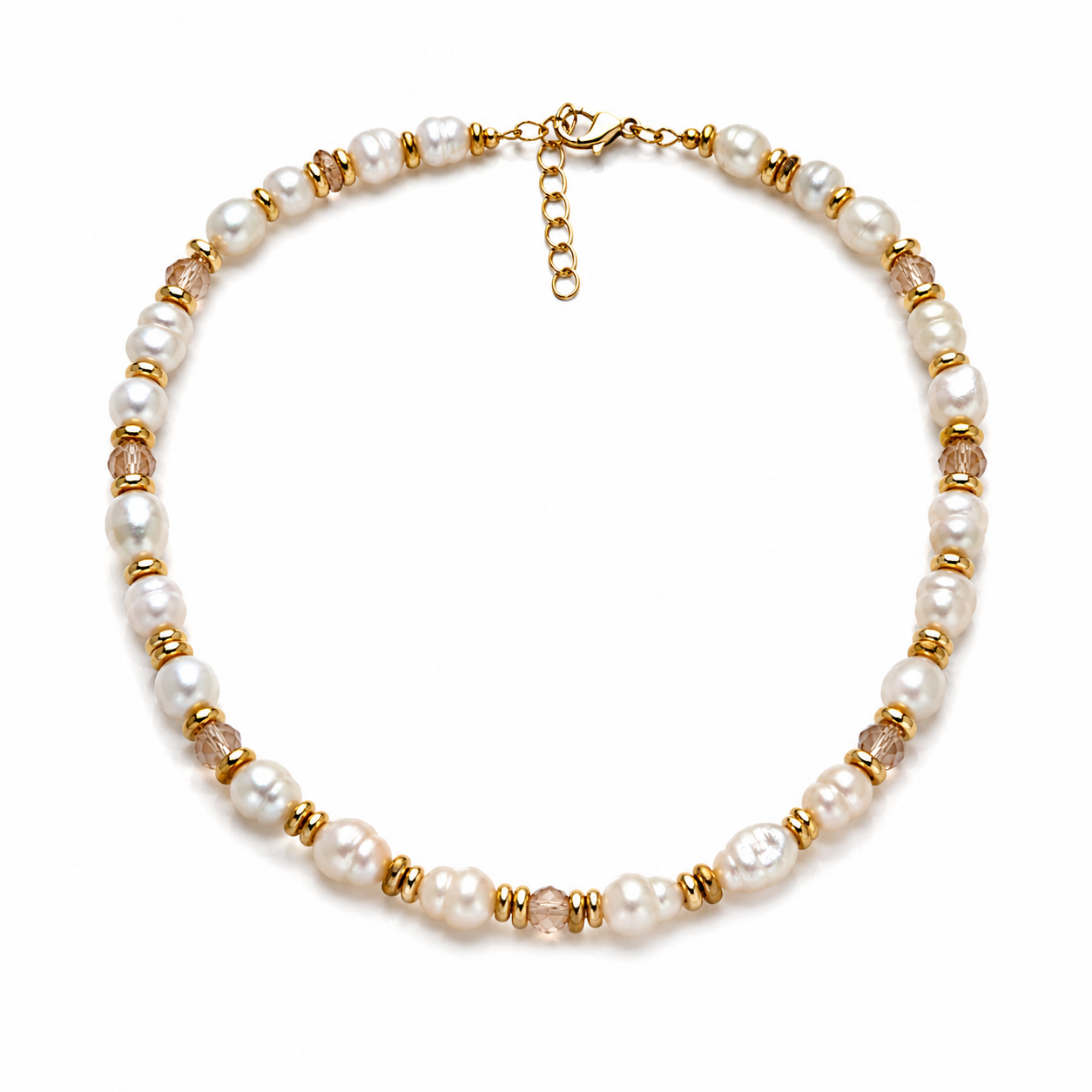 Rosé pearl necklace