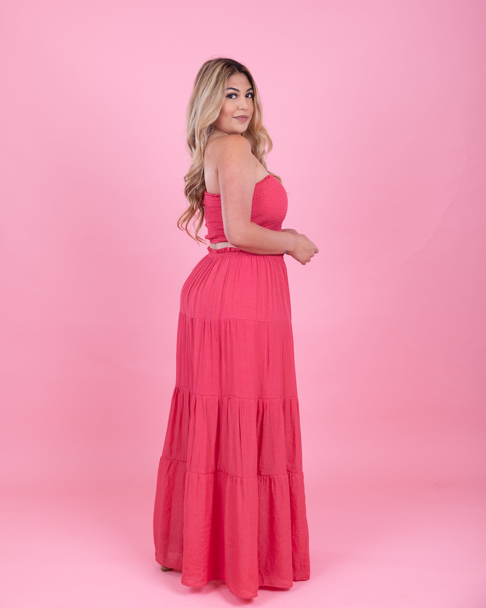 Coral Skirt Set