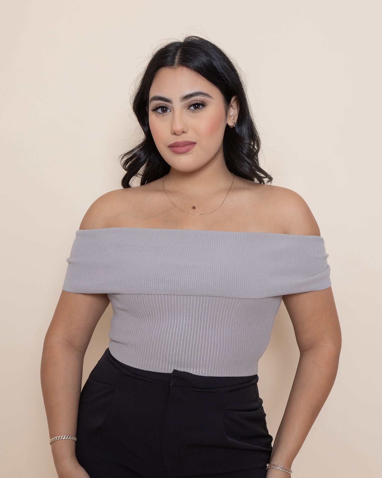 Jane Off Shoulder Grey