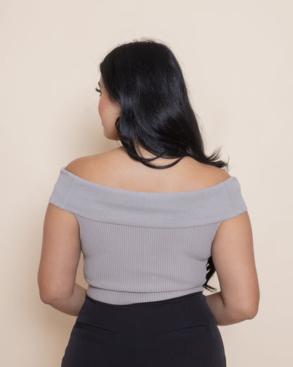 Jane Off Shoulder Grey