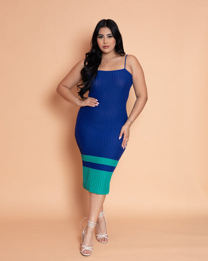 Meli Ribbed Midi ( Blue)