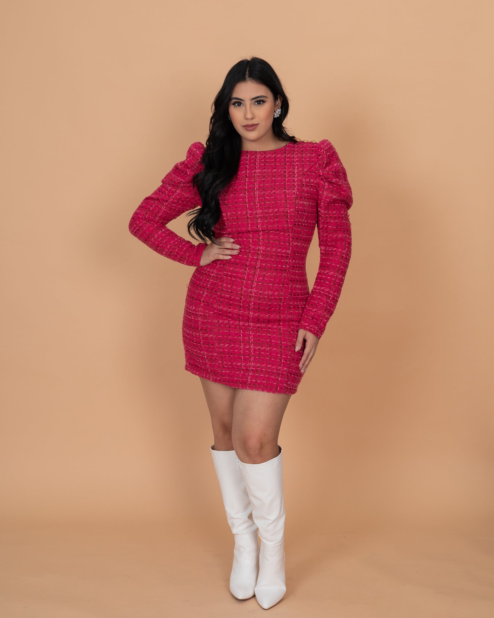 Pink Tweed Dress