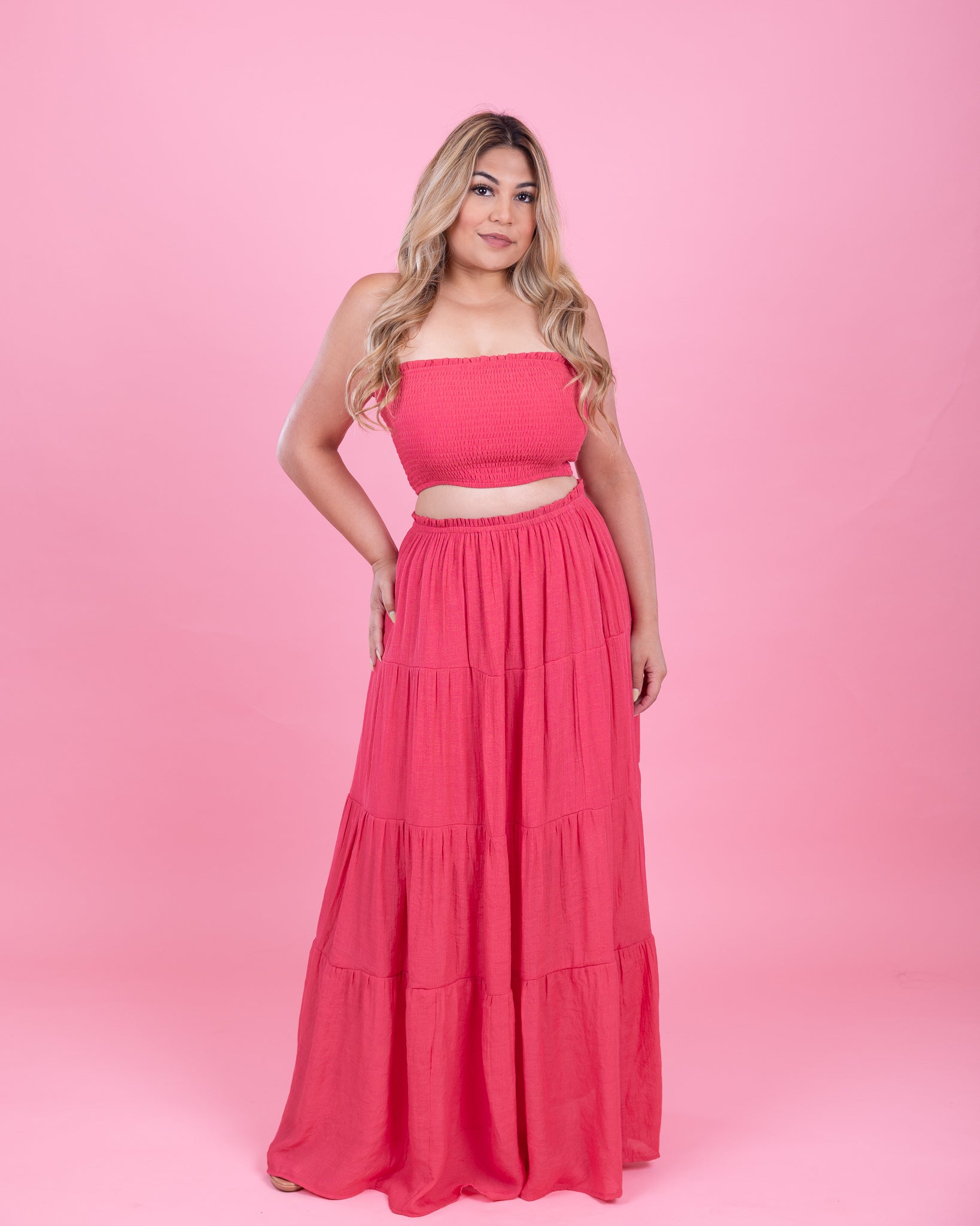 Coral Skirt Set