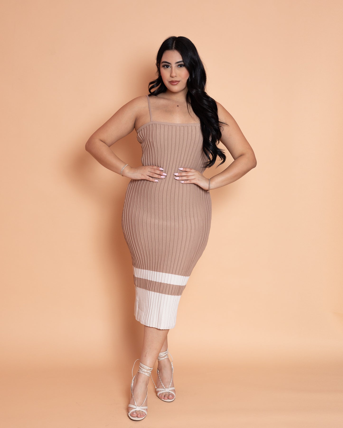 Meli Ribbed Midi ( Camel )