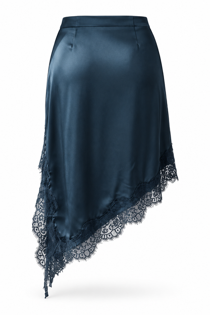 Lace satin skirt