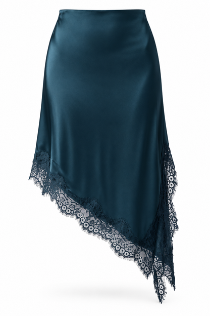 Lace satin skirt