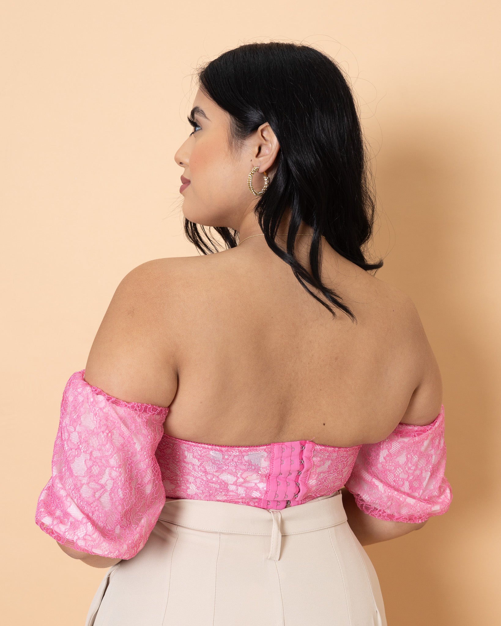 Leanne Laced Top (Pink)