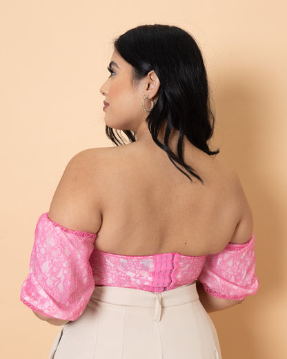 Leanne Laced Top (Pink)