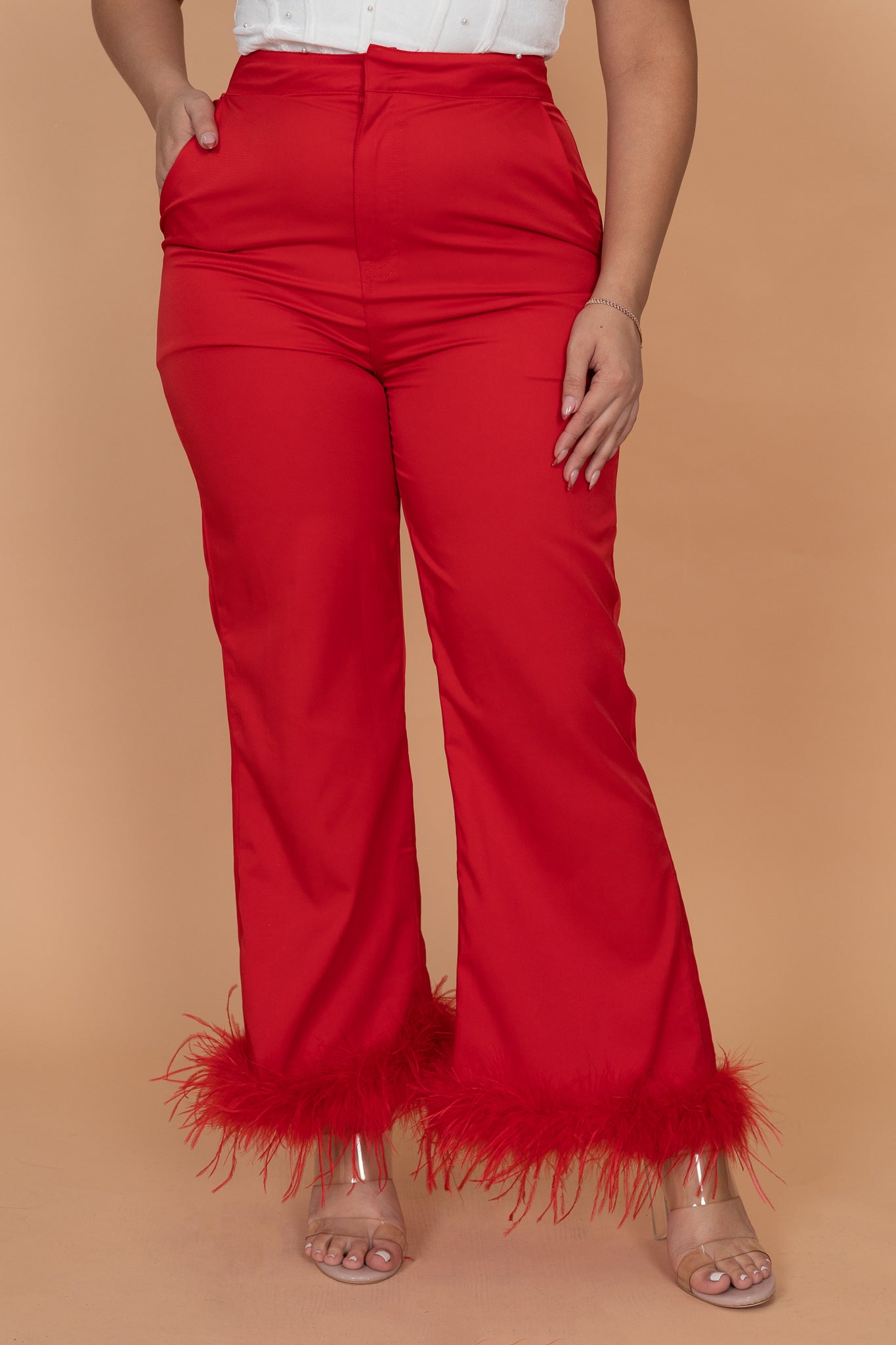 Feather Red Pants