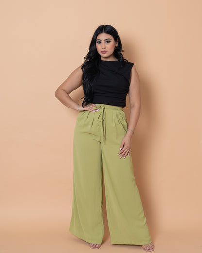 Green Wide Leg Pants