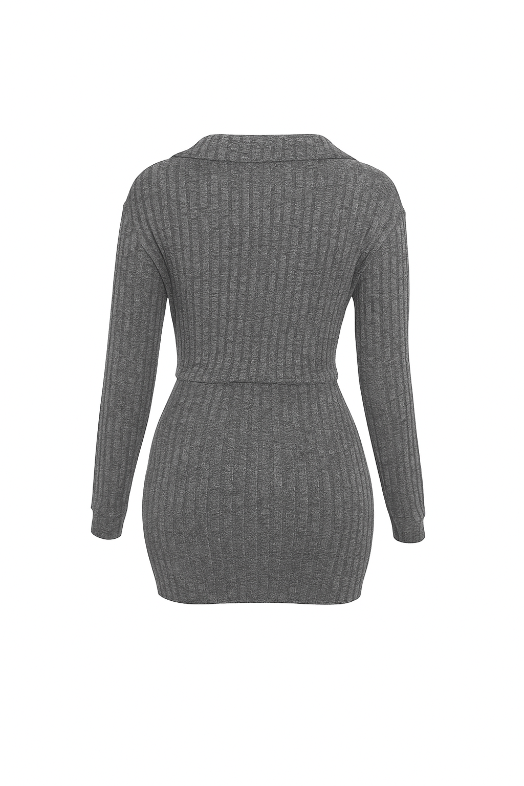 Cassie Ribbed Dress (Grey)