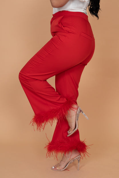 Feather Red Pants