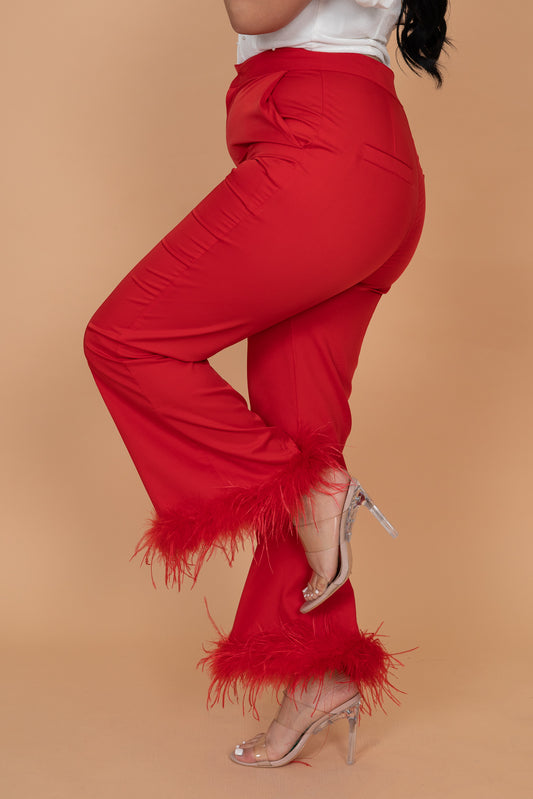 Feather Red Pants