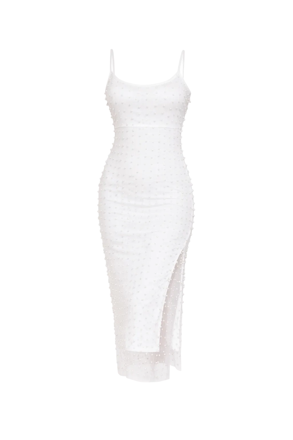 Pearl Midi Dress White