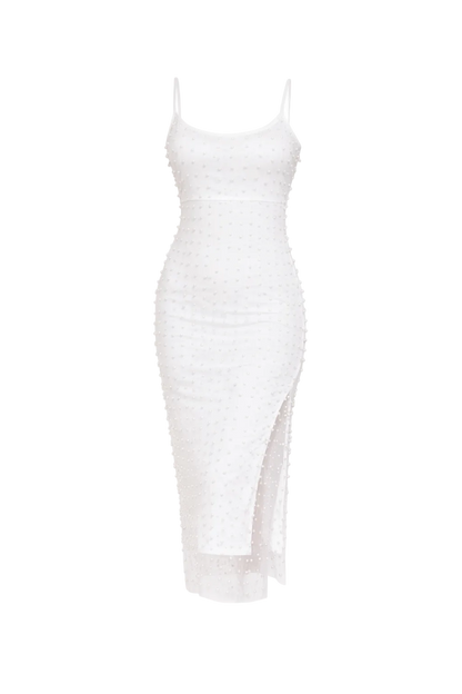 Pearl Midi Dress White
