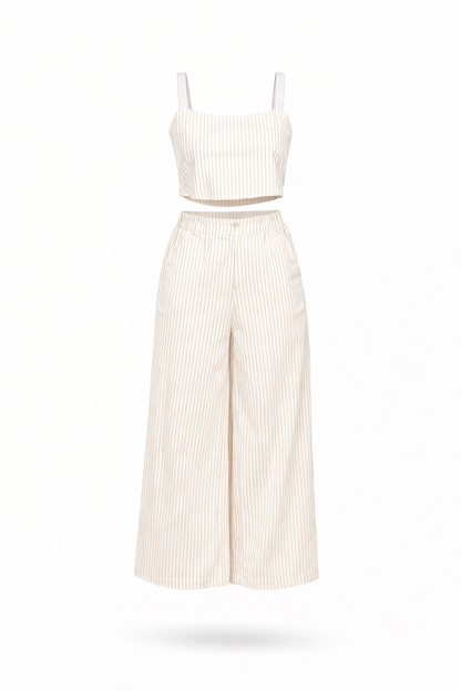 Stripe Pant Set (Taupe)