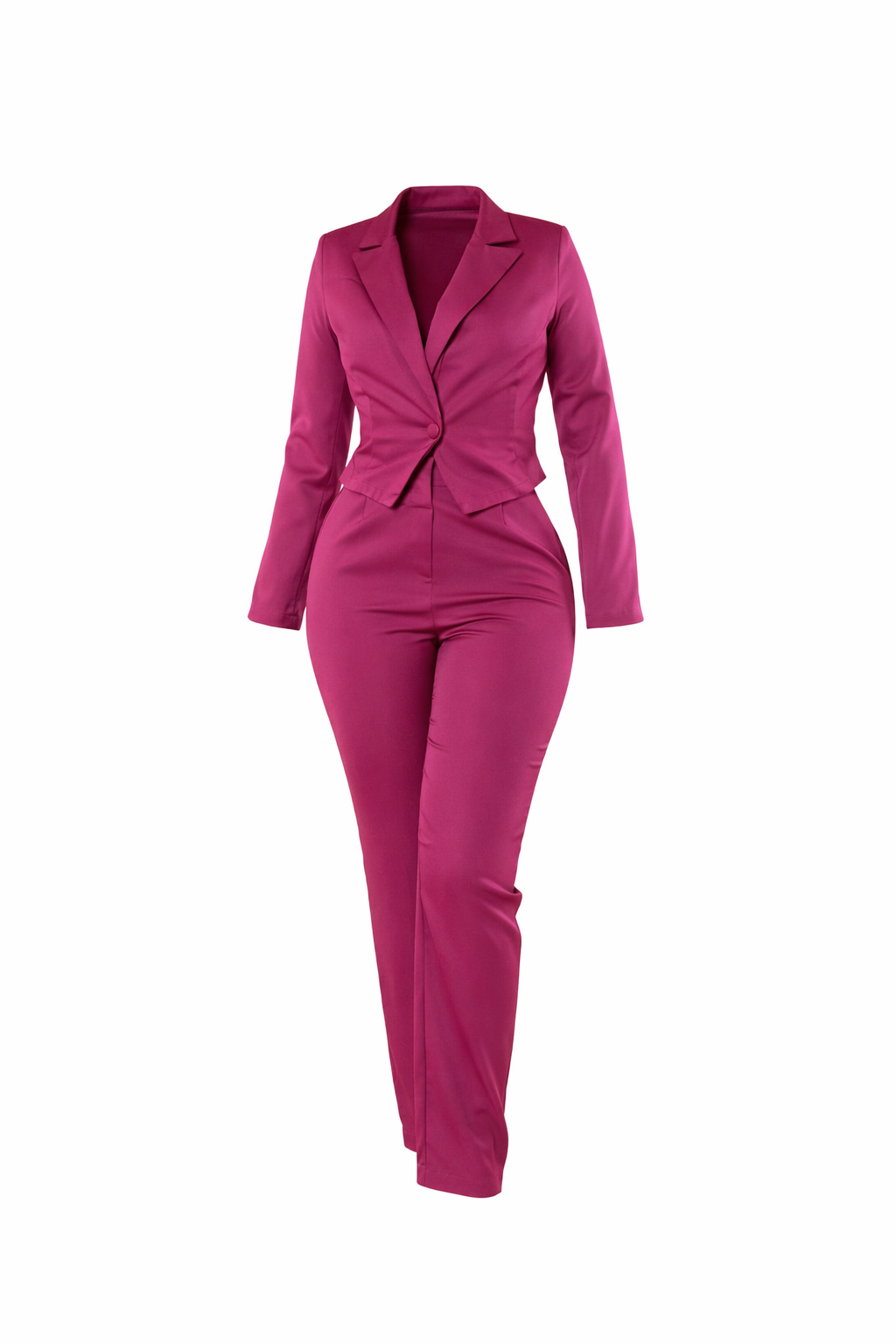 Crop Blazer Set ( Berry)
