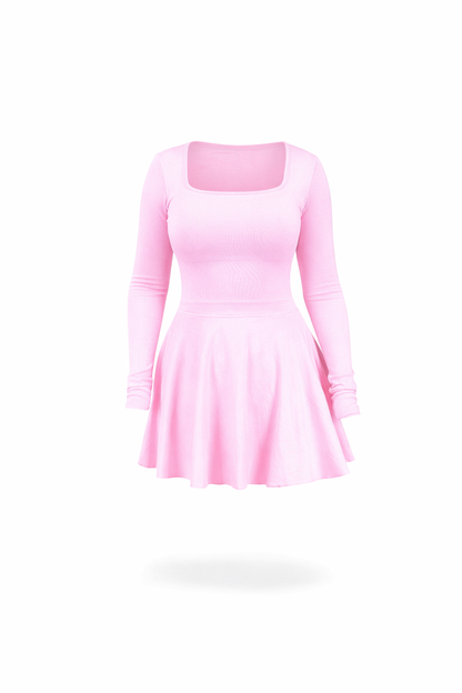 Pink Long-sleeve Dress