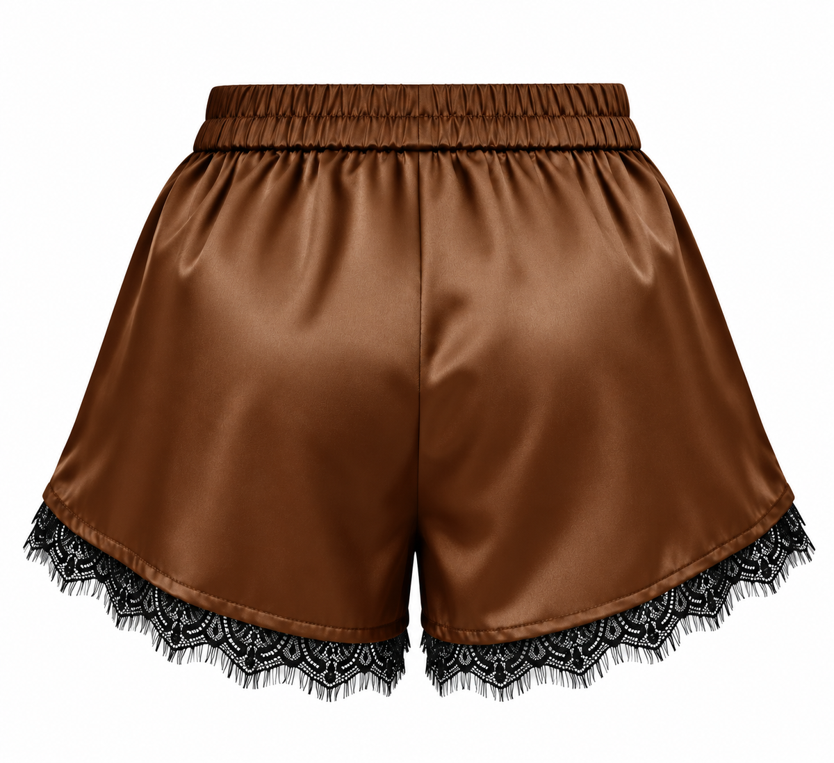 Brown Satin Shorts