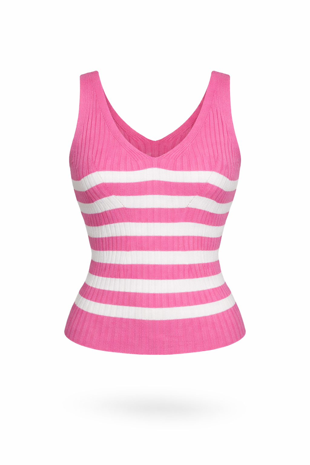 Ribbed V Neck Top