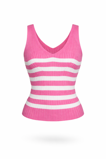 Ribbed V Neck Top