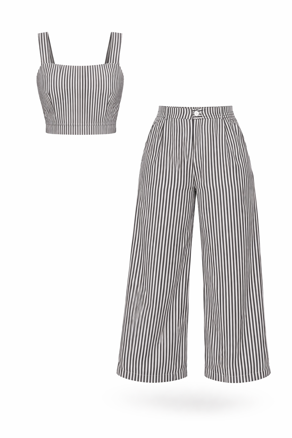 Stripe pant set (Black)